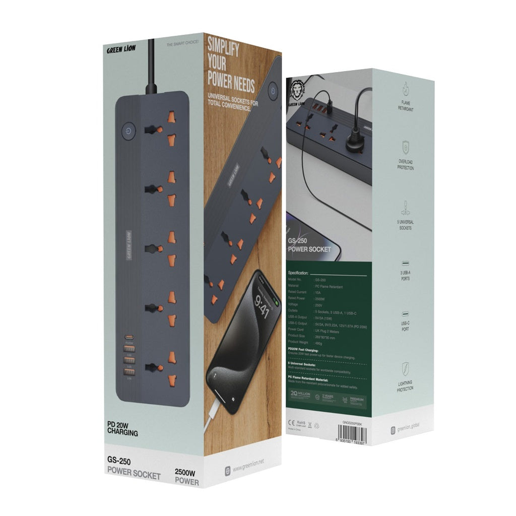 وصلة كهربائية جرين لايون GS-250 بقدرة 2500 واط | Green Lion GS-250 Power Socket 2500W