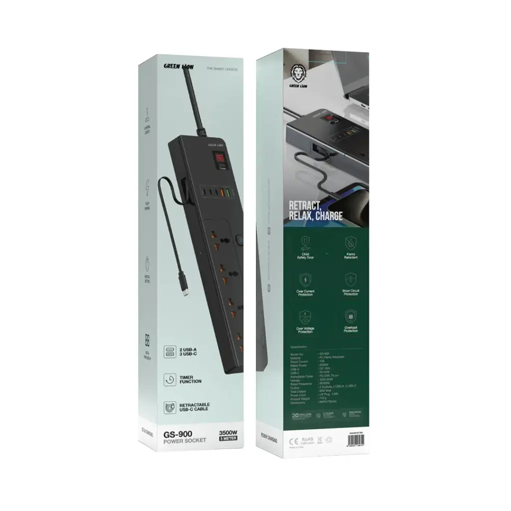 Soketa Hêzê ya Green Lion GS-900 3500W bi Kabloya 3m