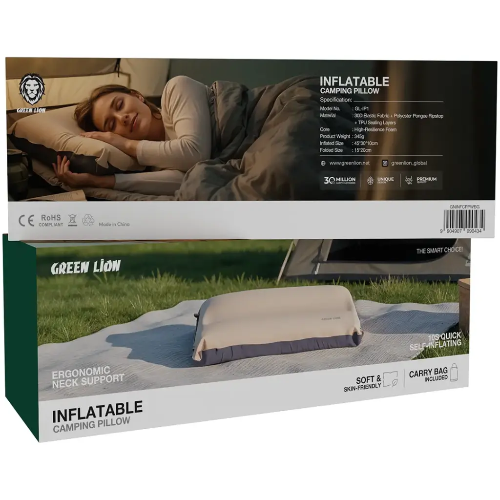 وسادة جرين لايون القابلة للنفخ للتخييم - بيج | Green Lion Inflatable Camping Pillow - Beige