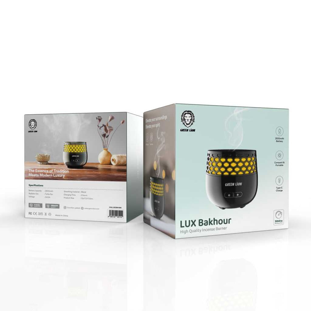 مبخرة بخور ذكية جرين لايون لوكس, بطارية بسعة 2500 مللي امبير | Green Lion LUX Bakhour Incense Burner 2500mAh