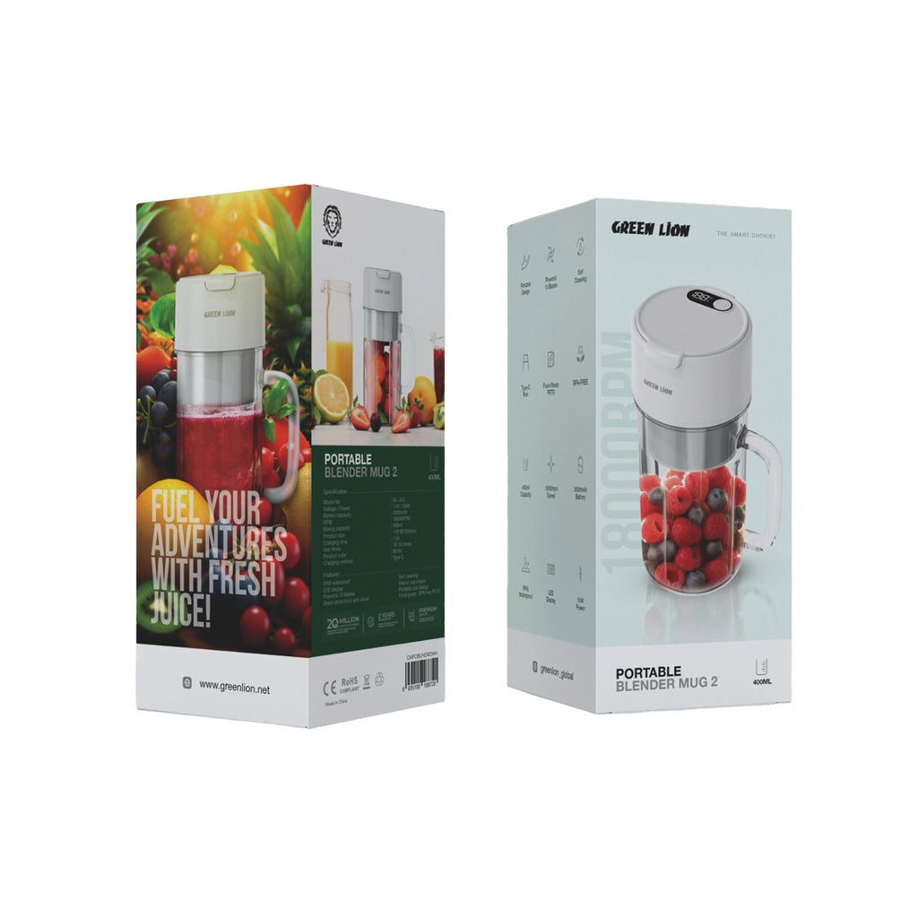 خلاط جرين لايون المحمول 2 - أبيض | Green Lion Portable Blender Mug 2 -White
