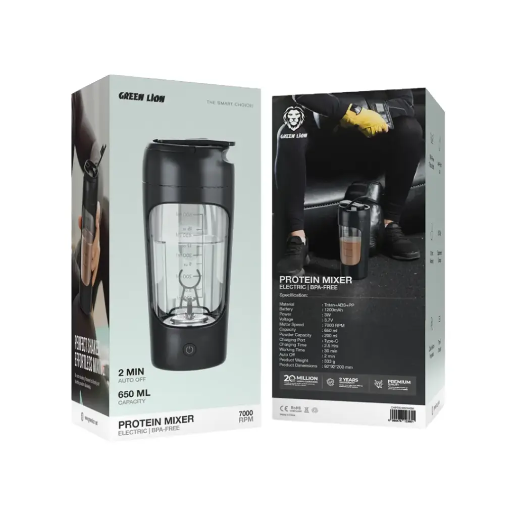 خلاط بروتين جرين لايون المحمول بسعة 650 مل | Green Lion Protein Mixer 650mL