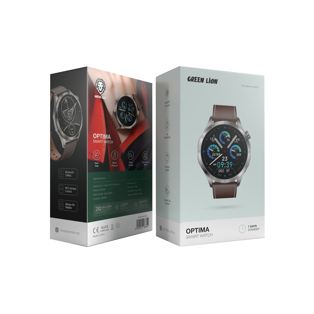 ساعة جرين لايون أوبتيما الذكية بمميزات الذكاء الاصطناعي | Green Lion Optima Smart Watch