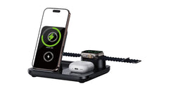 Green Lion 3 in 1 Multifunctional Wireless Charger Black GN3IN1MWCBK