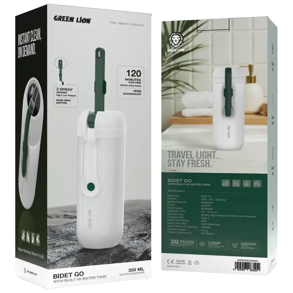 Green Lion Bidet Go Built-In Water Tank White GNBIDGO350WH - Detail