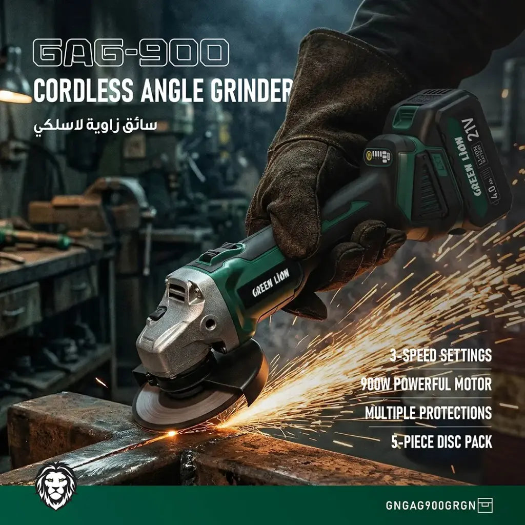 Green Lion GAG-900 Cordless Angle Grinder Green - Detail 3