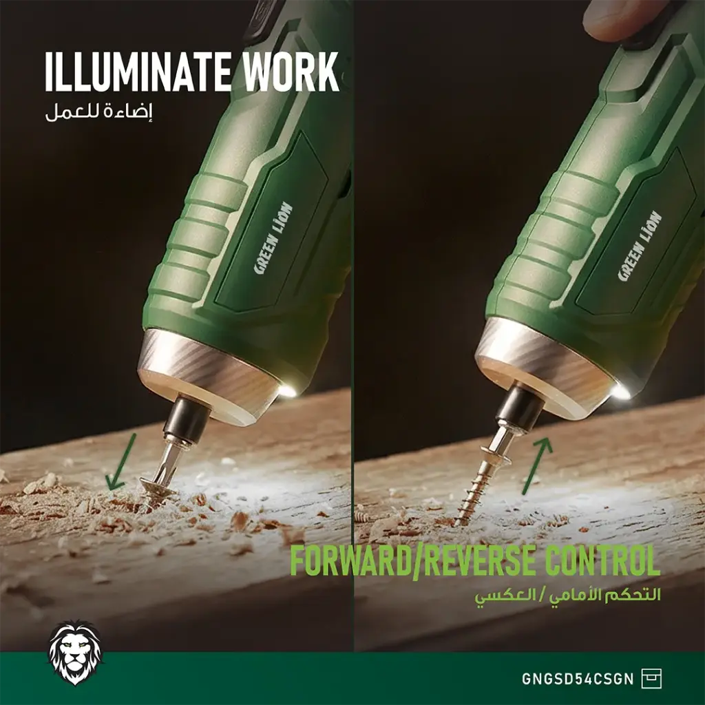 Green Lion GSD-54 Cordless Screwdriver Green GNGSD54CSGN - Detail 5