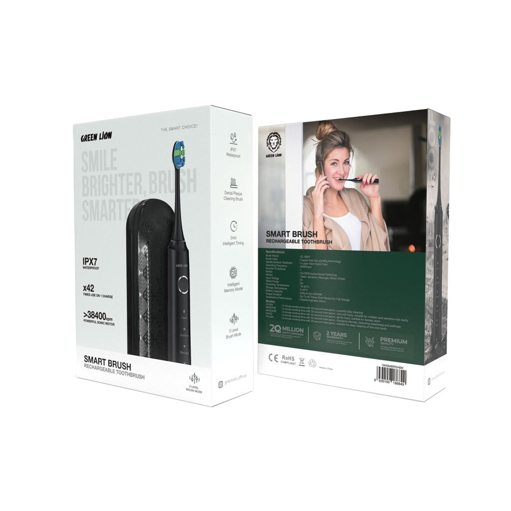 Green Lion Smart Brush Rechargeable Toothbrush Black GNSMBRSHBK - Detail 2