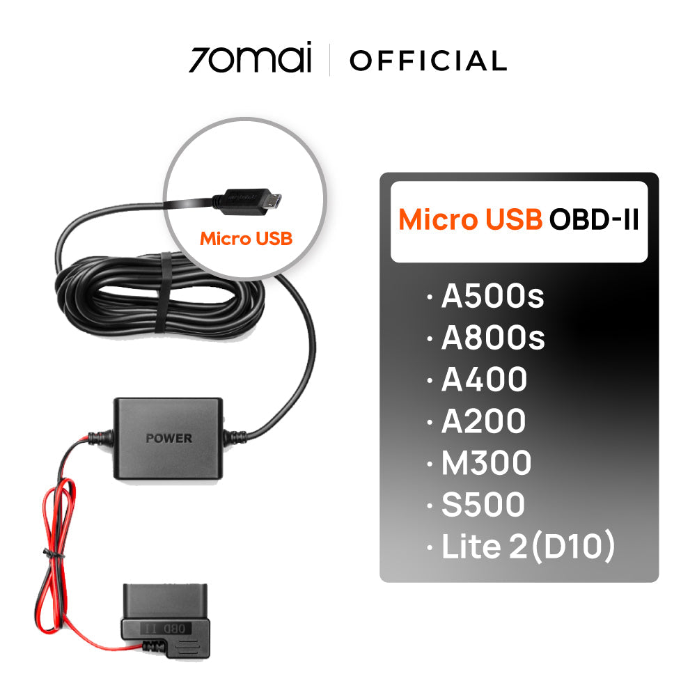 70mai OBD-II Hardwire Kit with Midrive OBD01 Cable A810 | كابل التوصيل المباشر OBD-II من 70mai