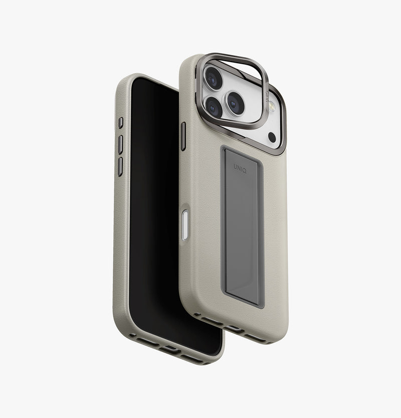 UNIQ Heldro Pro FlexGrip leatherette case for iPhone 17 Pro Max Clay - main view