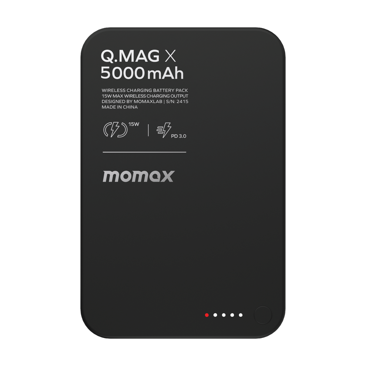 Momax Q.Mag X Gen 2 5000mAh Magnetic Power Bank Black - Main