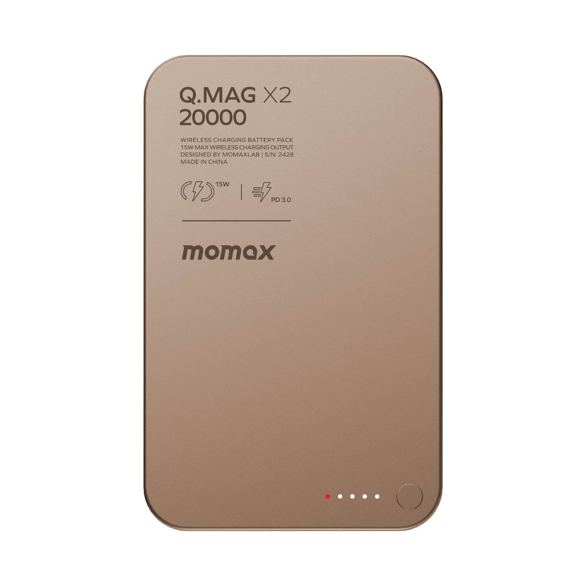 Momax Q.Mag X2 20000mAh Magnetic Power Bank Sandstone - Main
