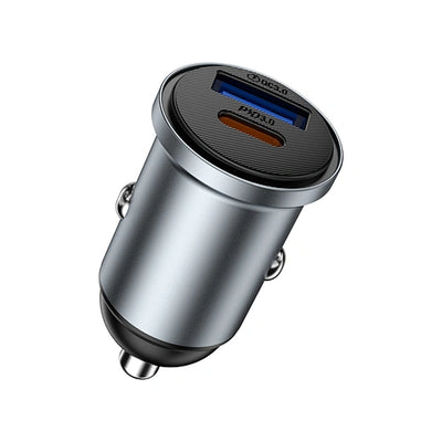 WiWU Wi-CC032 Nano Pro شاحن سيارة 60W مزدوج USB-C و USB-A شحن سريع
