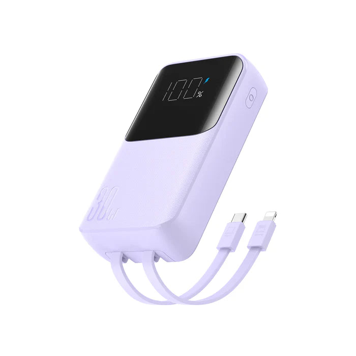 Joyroom JR-PBC07 20000mAh 30W Power Bank with Built-in Cables - باور بانك بسعة 20000 مللي أمبير بقدرة 30 واط مع كيبل مدمج من جويروم