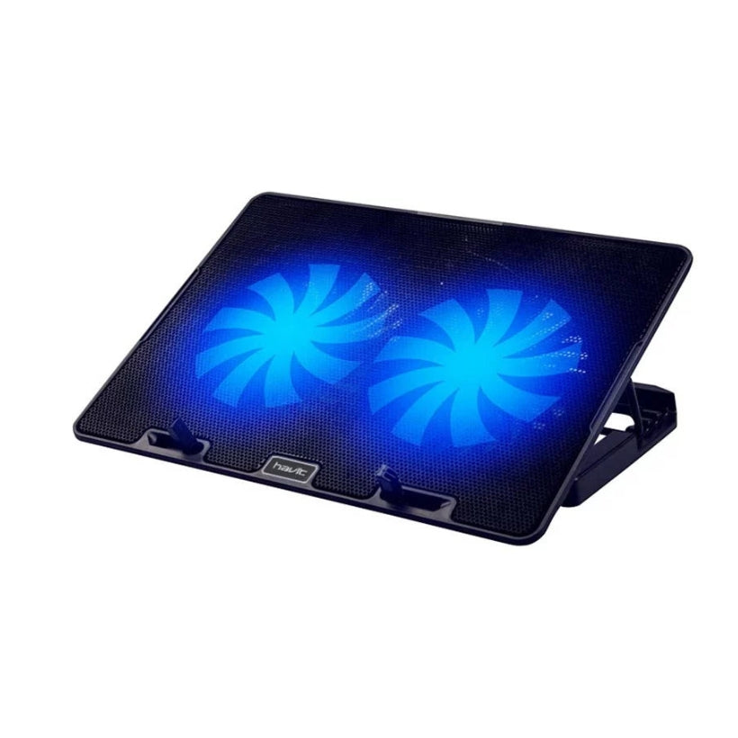 قاعدة تبريد هافيت السلكية للابتوب مع مروحتين - اسود | Havit Wired Cooling Pad 2 Fan – Black