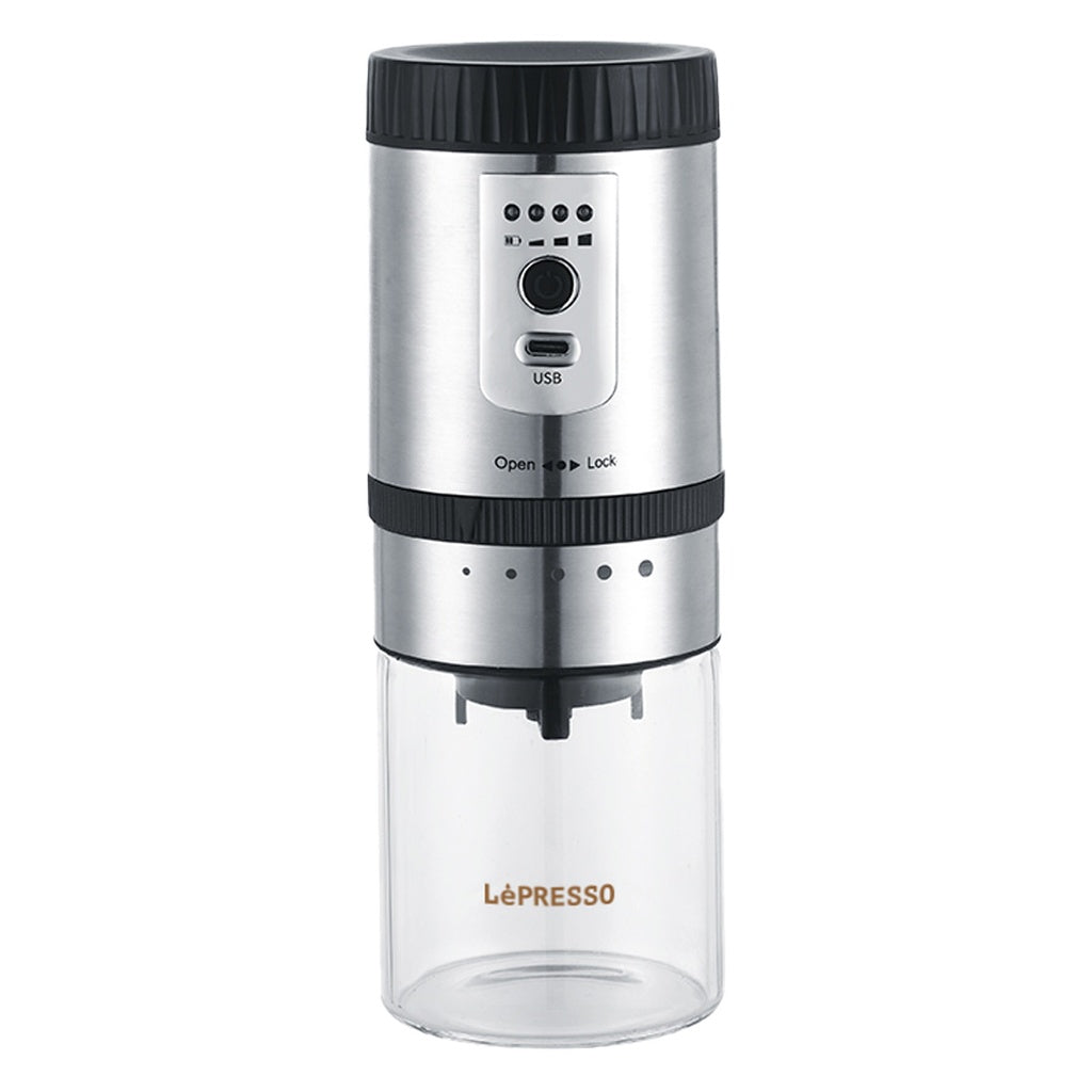 مطحنة القهوة المحمولة من ليبريسو مع حاوية تخزين | Lepresso Portable Mini Coffee Grinder with Storage