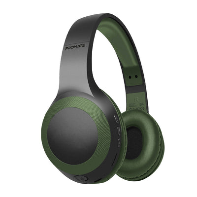 Promate LaBoca Deep Bass Wireless Headphones 200mAh Midnight Green-Front