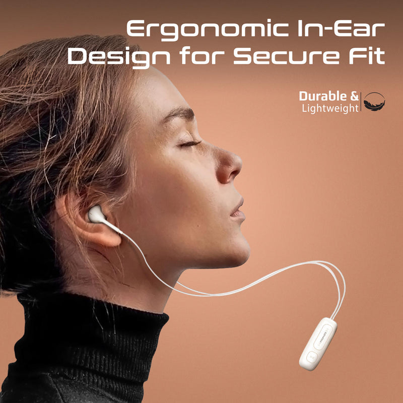 Promate Latch Clip-On Wireless Earphones 90mAh White-Angle
