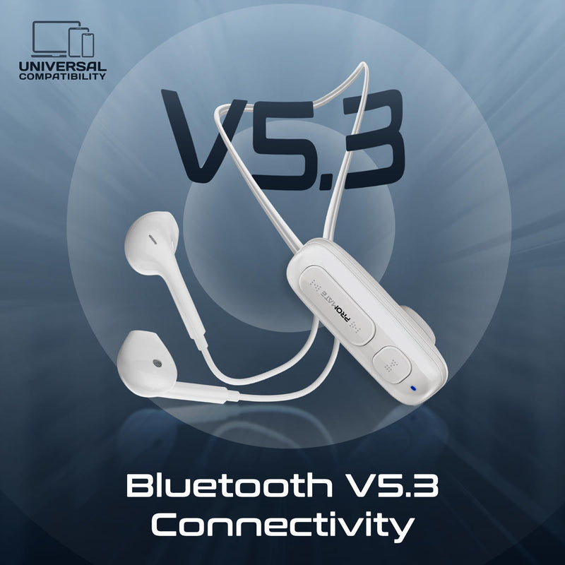 Promate Latch Clip-On Wireless Earphones 90mAh White-Lifestyle