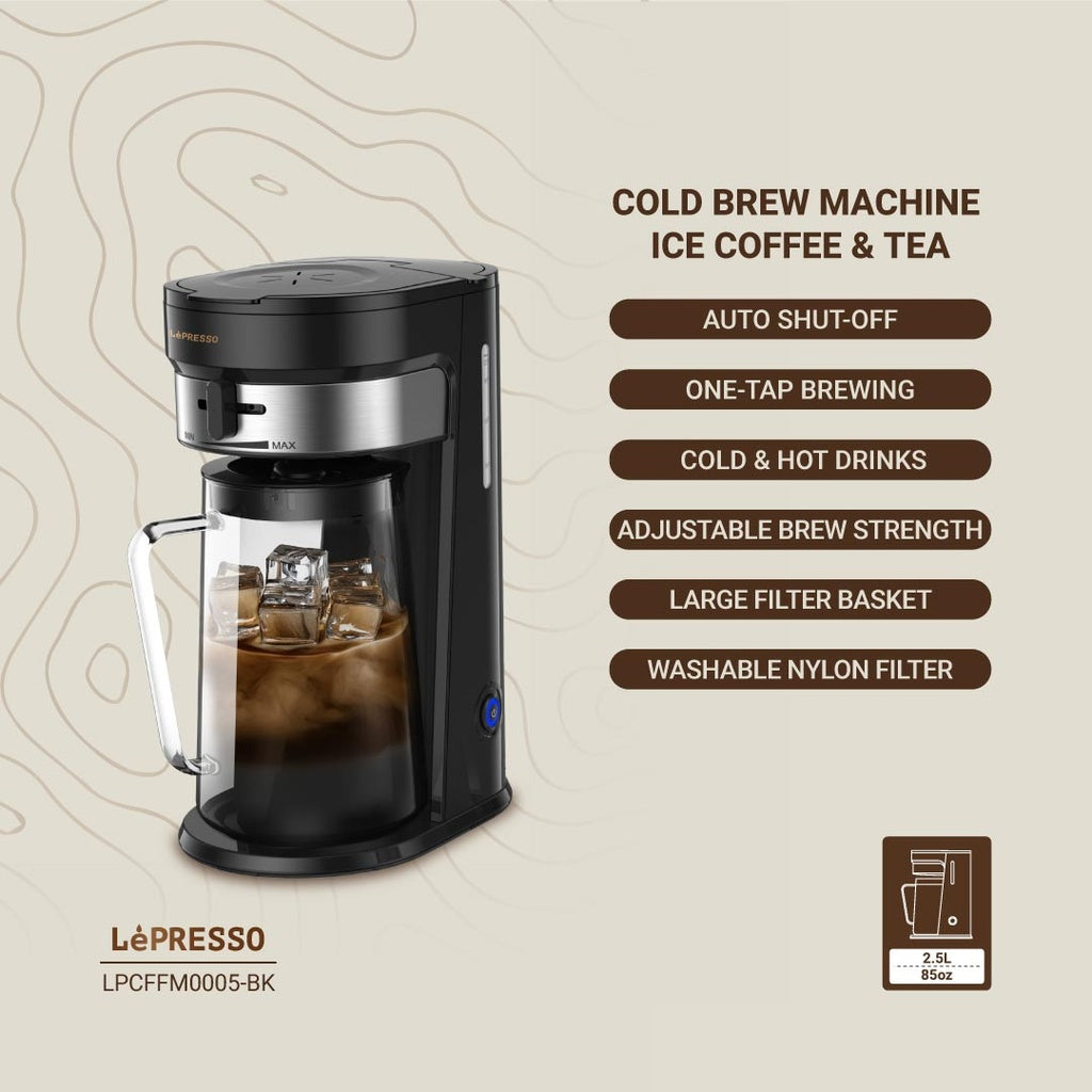 ماكينة قهوة ليبريسو للقهوة المثلجة والساخنة بسعة 2.5 لتر | LePresso Iced & Hot Coffee Maker 2.5L