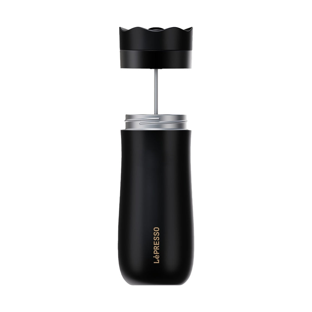 كوب ليبريسو المعزول مع فرنش برس - اسود | LePresso Insulated Mug with French Press - Black