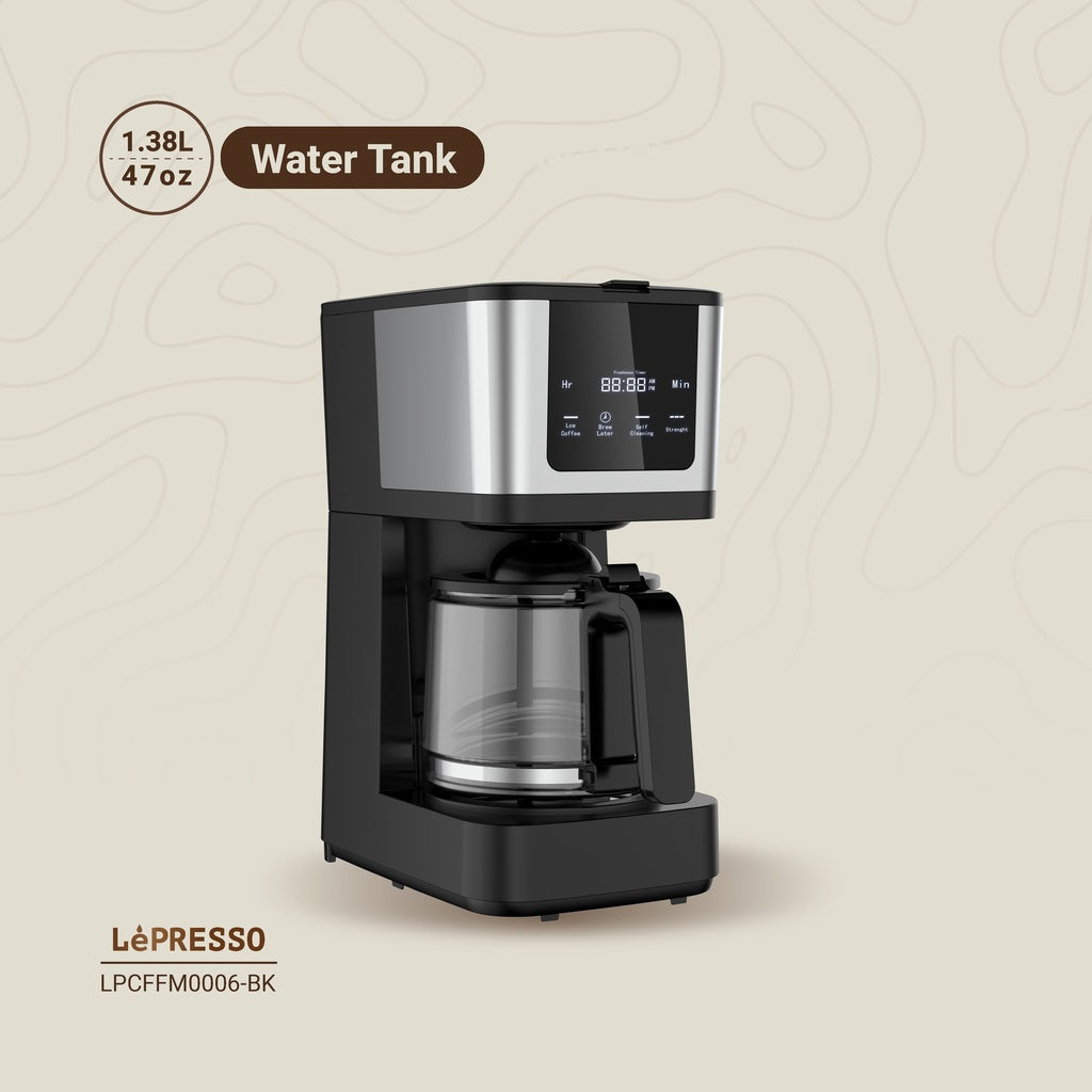 ماكينة قهوة ليبريسو بالتنقيط بسعة 1.25 لتر مع كوب سفر | LePresso Drip Coffee Maker 1.25L with Travel Mug