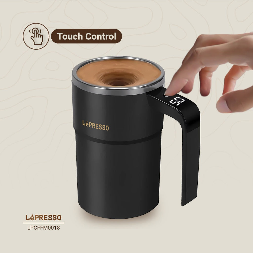 كوب التحريك التلقائي ستيرماجيك من ليبريسو - أسود | LePresso Stirmagic Auto Stirring Mug - Black