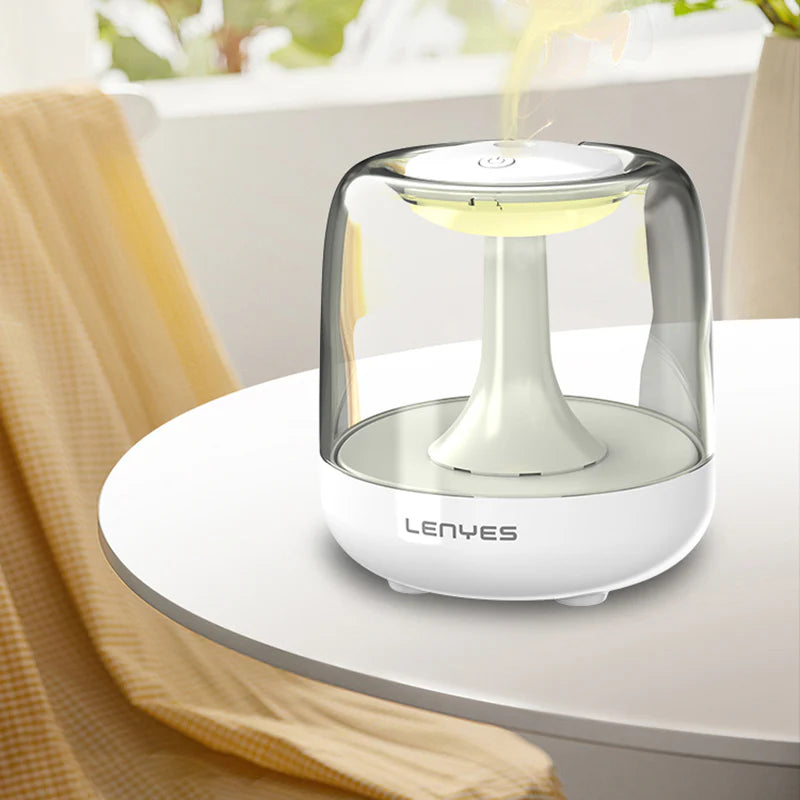 Lenyes LHU01 مرطب هواء بإضاءة LED محيطة | هادئ | 500ml | USB-C | Ambient Light Air Humidifier