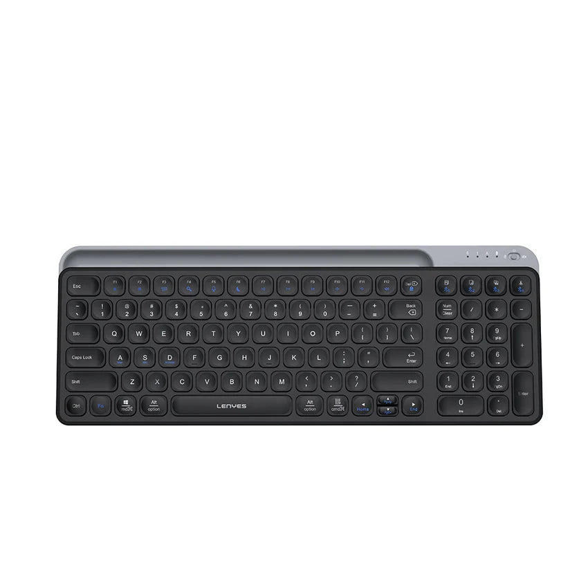 لوحة مفاتيح لاسلكية Lenyes WK106 صامتة حامل مدمج بلوتوث مزدوج 2.4GHz 99 مفتاح شحن Type-C | Lenyes WK106 Silent Wireless Keyboard Dual Bluetooth 2.4GHz 99 Keys Built-in Stand Type-C