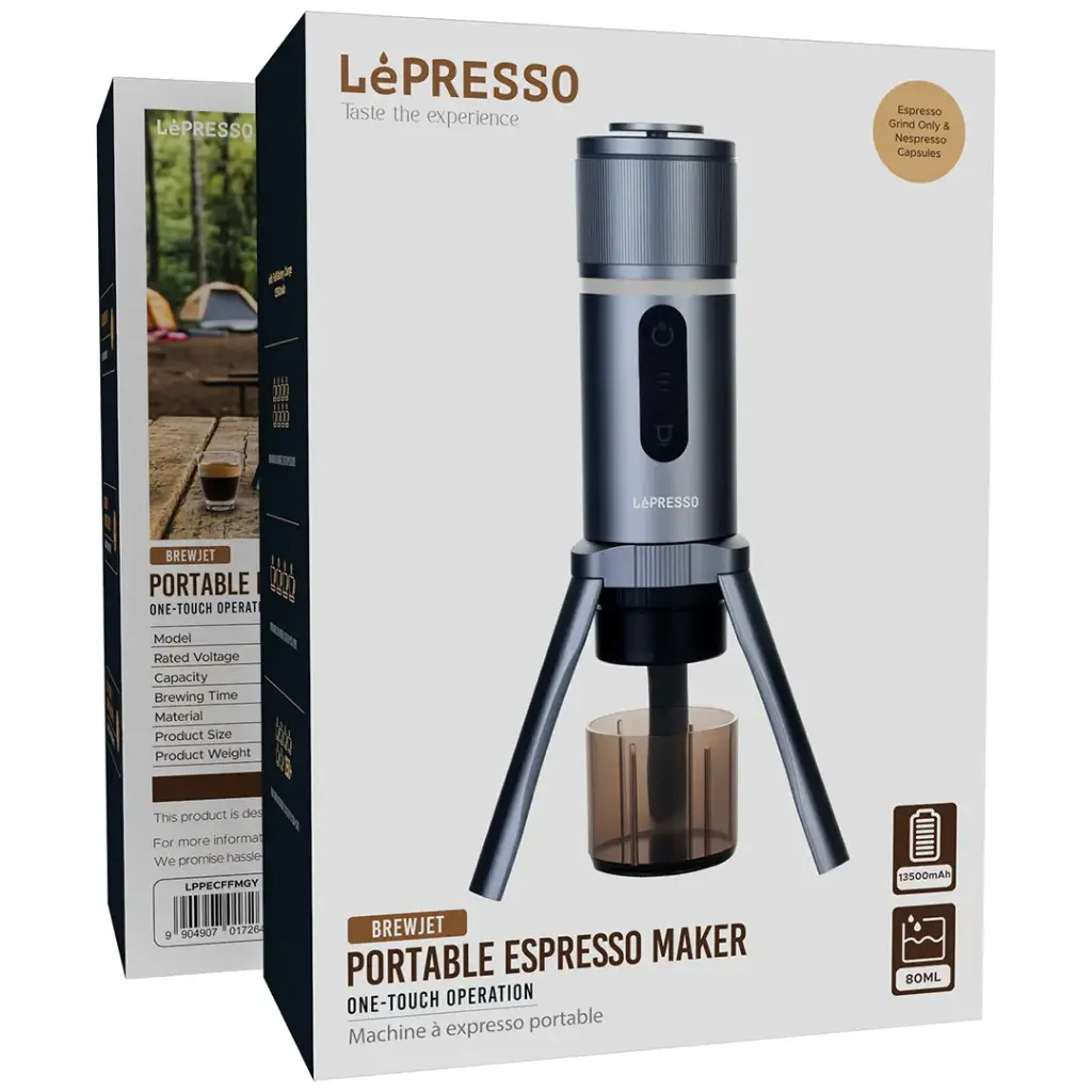 Makîneya Espressoyê ya Portable ya LePresso Brewjet bi Operasyona Yek-Tikandinê - Gewr
