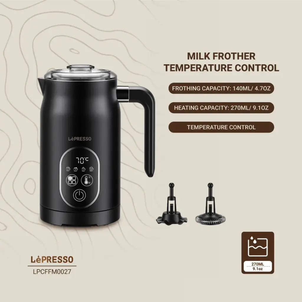 خفاق الحليب الكهربائي متعدد الوظائف من ليبريسو بقدرة 500 واط – أسود | LePresso 500W Electric Multifunction Milk Frother - Black