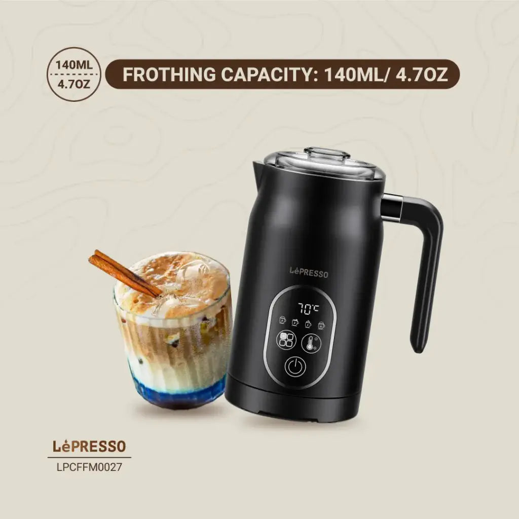 خفاق الحليب الكهربائي متعدد الوظائف من ليبريسو بقدرة 500 واط – أسود | LePresso 500W Electric Multifunction Milk Frother - Black