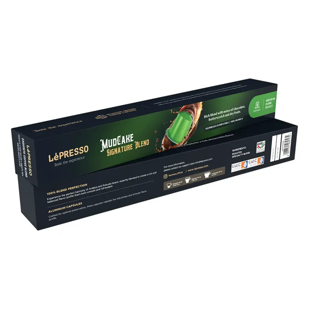 كبسولات ليبريسو ماد كيك بليند 10 كبسولات خضراء | Lepresso Mudcake Blended Coffee Capsules Green