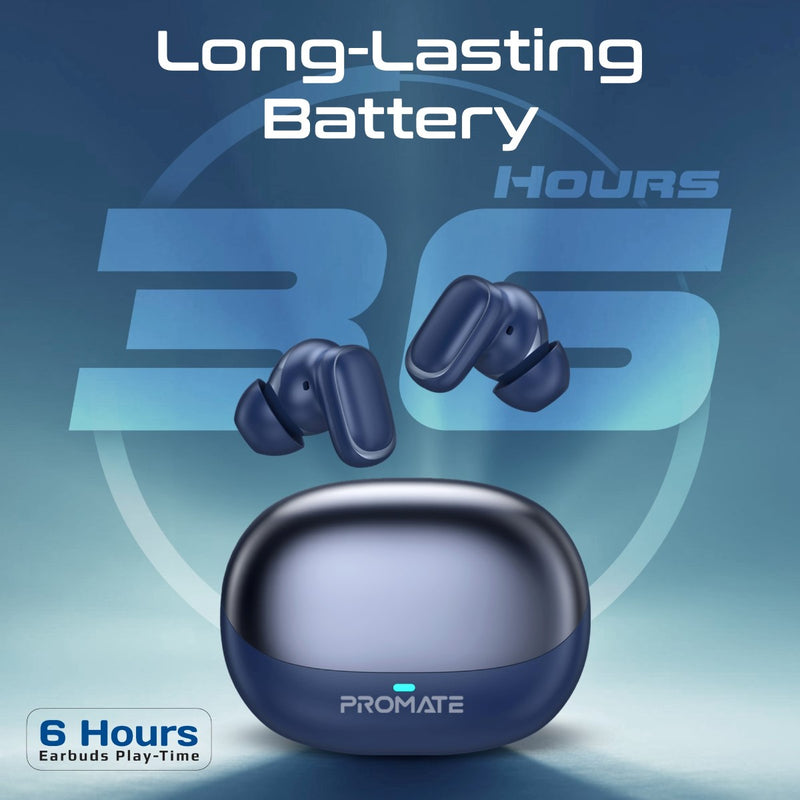 Promate Lush-Pro HD TWS Earbuds 400mAh Blue-Lifestyle