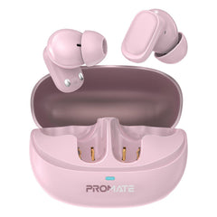 Promate Lush-Pro HD TWS Earbuds 400mAh Pink-Front