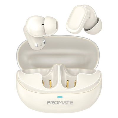Promate Lush-Pro HD TWS Earbuds 400mAh White-Front
