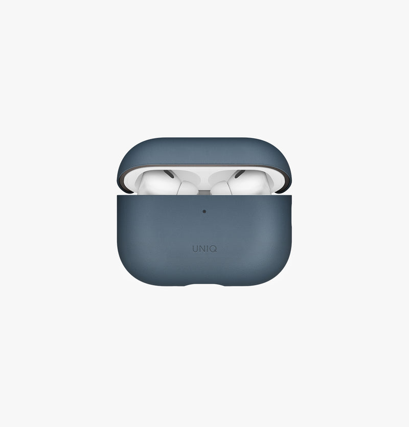 UNIQ Lyden Vex leatherette case for AirPods Pro 3 Ash Blue - front view