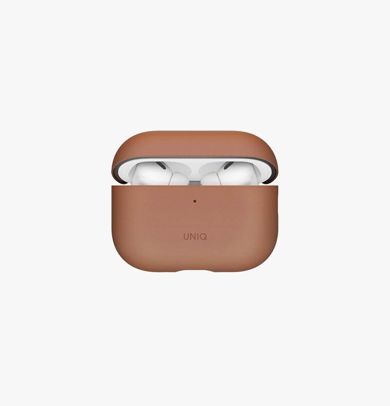 UNIQ Lyden Vex leatherette case for AirPods Pro 3 Caramel - front view
