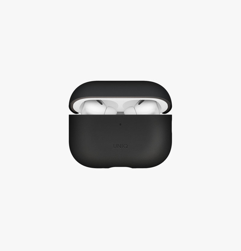 UNIQ Lyden Vex leatherette case for AirPods Pro 3 Black - front view