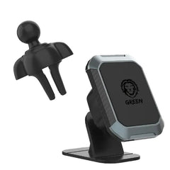 حامل هاتف جرين لايون 2 في 1 المغناطيسي للسيارة - اسود | Green Lion 2-in-1 Magnetic Car Phone Holder – Black