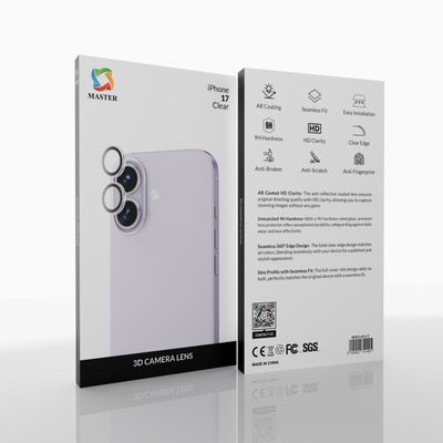 Master 3D Camera Lens Clear for iPhone 17 | عدسة كاميرا 3D شفافة لآيفون 17