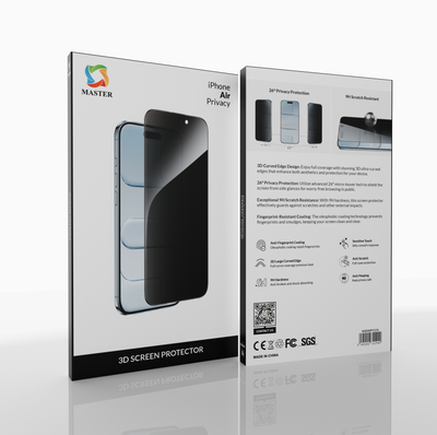 Master 3D Screen Protector Privacy for iPhone 17 Air | واقي شاشة ماستر ثري دي خصوصية لآيفون 17 إير