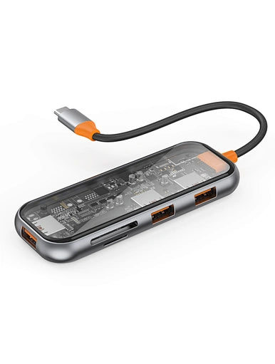 WiWU New Cyber Multifunctional 5 in 1 Type C Hub Adapter - محول متعدد الوظائف 5 في 1 تايب سي من ويوو
