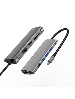 WiWU Alpha 11 in 1 USB C Hub All in One Internet 4K for Macbook Laptop Type C Docking Station - محول وصل ويوو الفا 11 في 1 يو اس بي سي متعدد المنافذ