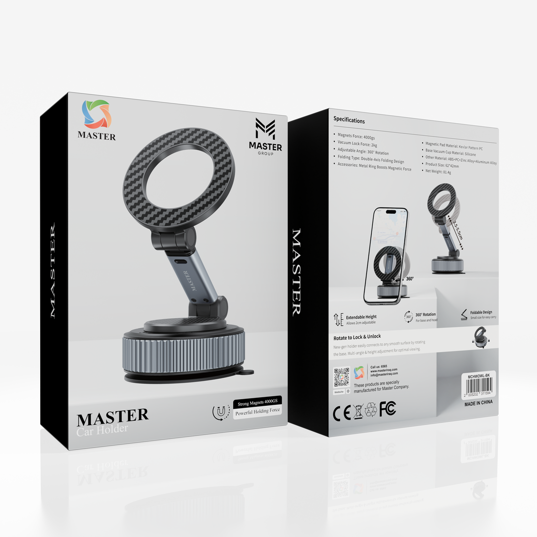 Master Car Holder Without Wireless – Black | حامل سيارة ماستر بدون شحن لاسلكي – أسود