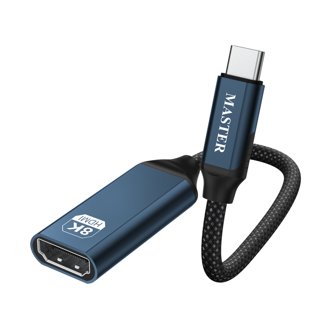 محول ماستر مضفر من USB-C إلى HDMI أنثى بدقة 8K 60Hz - أسود | Master Braided USB-C to HDMI Female Adapter, 8K60Hz – Black