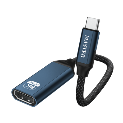 محول ماستر مضفر من USB-C إلى HDMI أنثى بدقة 8K 60Hz - أسود | Master Braided USB-C to HDMI Female Adapter, 8K60Hz – Black
