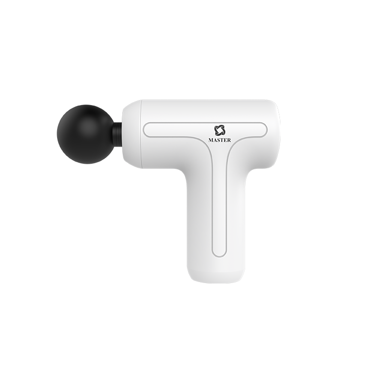 مسدس تدليك ماستر ببطارية 1200mAh وخمسة مستويات - أبيض | Master Massage Gun 1200mAh Type-C 5 Levels – White
