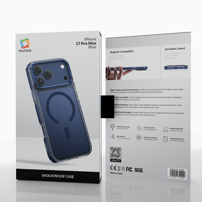 Master Shockproof Case for iPhone 17 Pro Max – Black | كفر ماستر مضاد للصدمات لآيفون 17 برو ماكس أسود