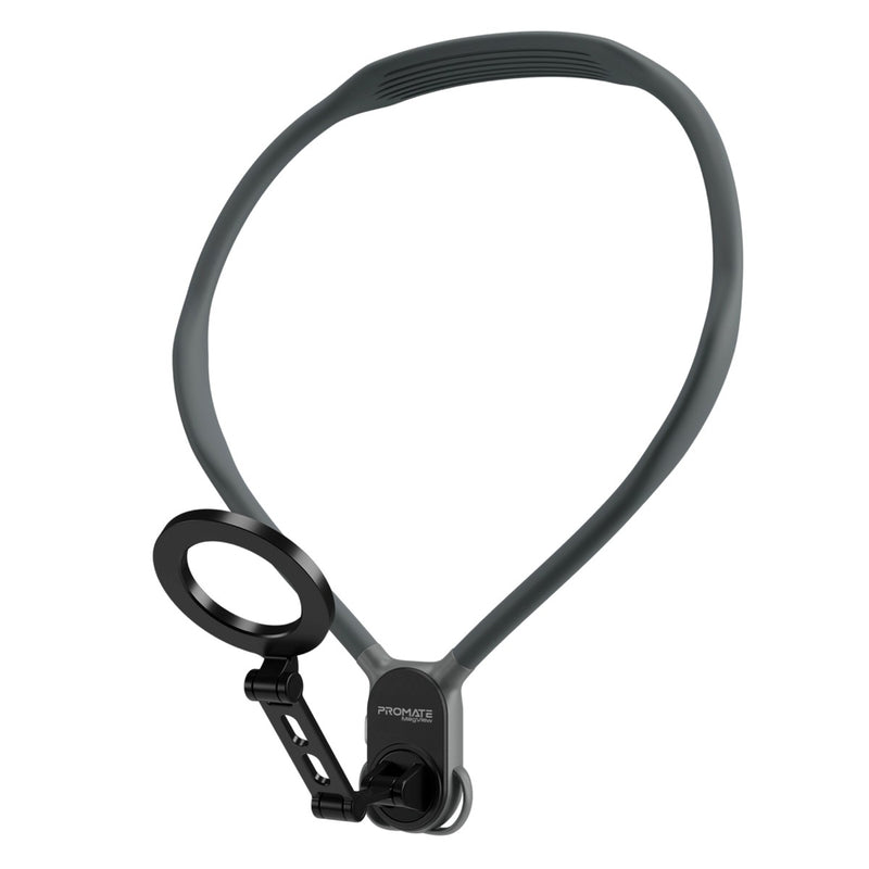 Promate MagView Black flexible neckband MagSafe phone mount - main view